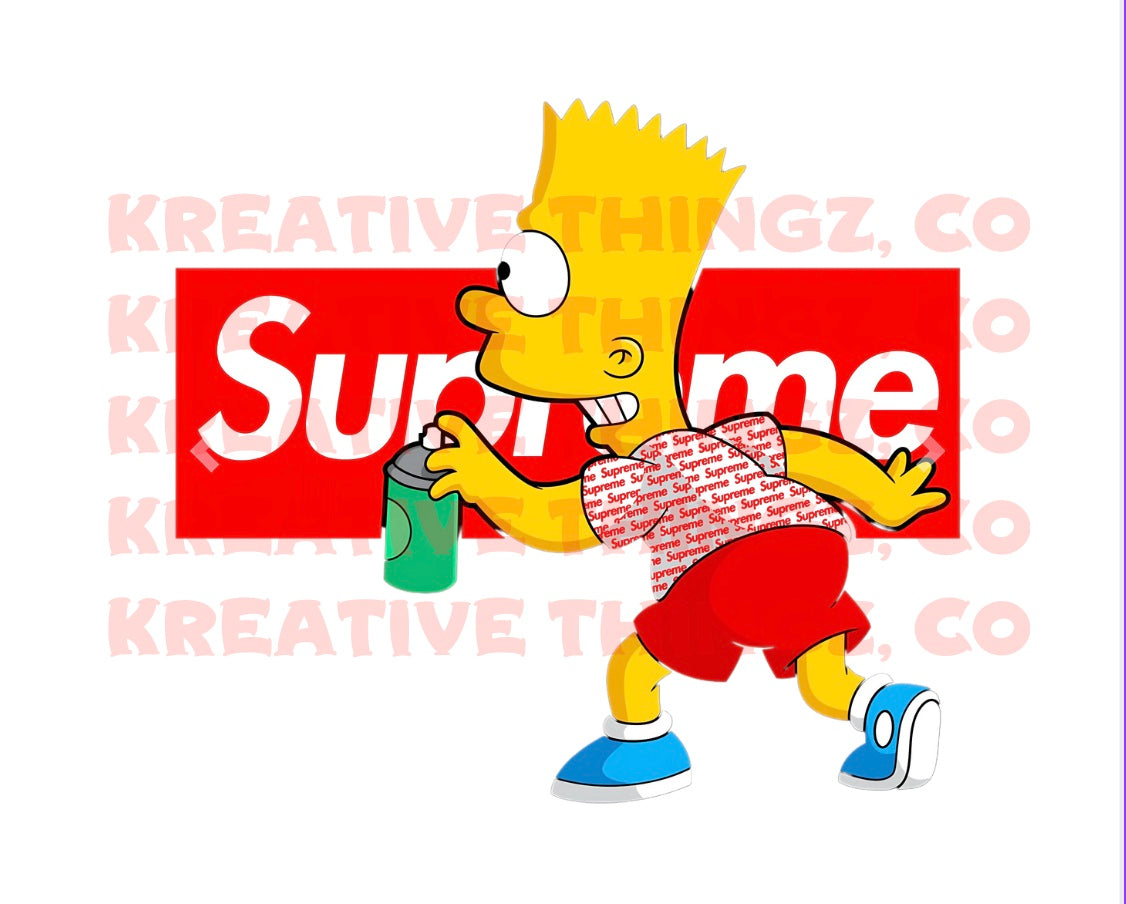 Supreme Bart Spray Paint Design | PNG Ready To Download File